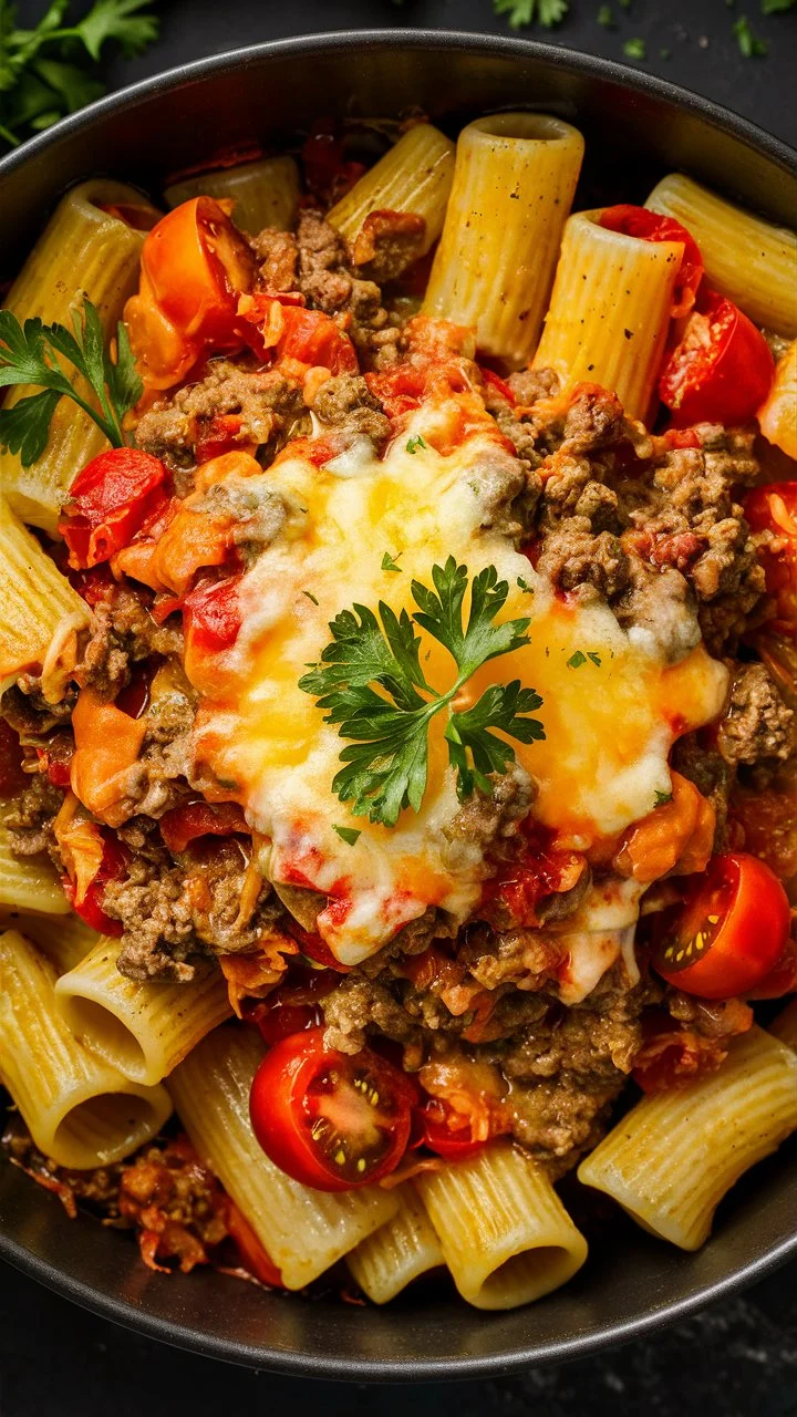 Creamy Rotel Pasta with Ground Beef